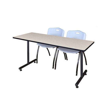 Kobe Rectangle Kobe Trng Table, w/2M Stack Chairs, 66x30", 66" W, 29" H, Laminate Top, Maple MKTRCT6630PL47GY